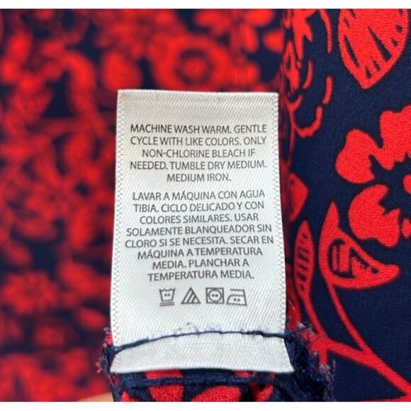 Terra & Sky Womens Plus Size 3X Rose Sleeveless Blouse Red/Navy 100% Poly 24-26W - Picture 5 of 8